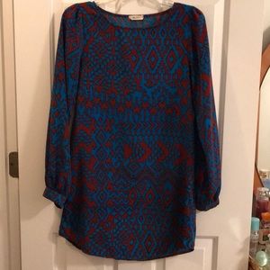 Blue and red Everly dress